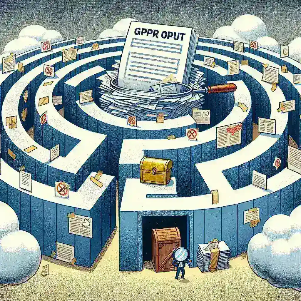 "Contoh formulir berhenti ikut serta dalam GDPR, menampilkan elemen desain dan teks yang menggambarkan proses penghapusan data pribadi dari database perusahaan."